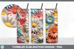 3D Paper Daisy Flowers Tumbler | Bundle 20 oz Skinny Tumbler Product Image 6
