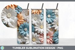 3D Paper Daisy Flowers Tumbler | Bundle 20 oz Skinny Tumbler Product Image 7