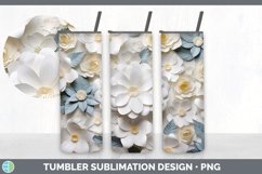 3D Paper Gardenia Flowers Tumbler | Sublimation 20 oz Skinny Product Image 4