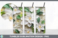 3D Paper Gardenia Flowers Tumbler | Sublimation 20 oz Skinny Product Image 5