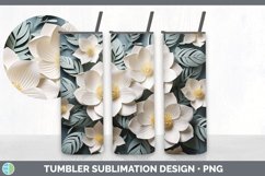 3D Paper Gardenia Flowers Tumbler | Sublimation 20 oz Skinny Product Image 6