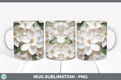 3D Paper Magnolia Flowers Mug Wrap | Bundle Coffee Cup Desig Product Image 3