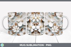 3D Paper Magnolia Flowers Mug Wrap | Bundle Coffee Cup Desig Product Image 4