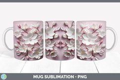 3D Paper Magnolia Flowers Mug Wrap | Bundle Coffee Cup Desig Product Image 6
