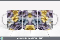 3D Paper Pansy Flowers Mug Wrap | Bundle Coffee Cup Designs Product Image 2