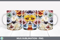 3D Paper Pansy Flowers Mug Wrap | Bundle Coffee Cup Designs Product Image 4