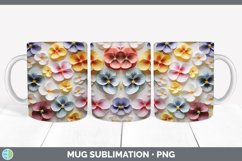 3D Paper Pansy Flowers Mug Wrap | Bundle Coffee Cup Designs Product Image 5