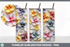 3D Paper Pansy Flowers Tumbler | Bundle 20 oz Skinny Tumbler Product Image 5
