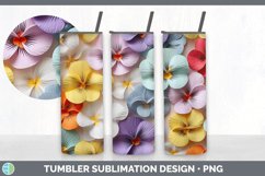 3D Paper Pansy Flowers Tumbler | Bundle 20 oz Skinny Tumbler Product Image 6
