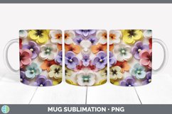 3D Paper Pansy Flowers Mug Wrap | Bundle Coffee Cup Designs Product Image 7