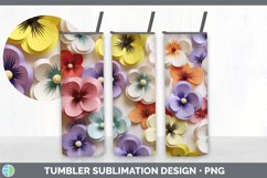 3D Paper Pansy Flowers Tumbler | Bundle 20 oz Skinny Tumbler Product Image 7