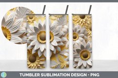3D Paper Sunflower Flowers Tumbler | Bundle 20 oz Skinny Tum Product Image 3