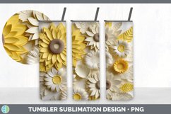 3D Paper Sunflower Flowers Tumbler | Bundle 20 oz Skinny Tum Product Image 4