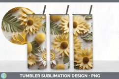 3D Paper Sunflower Flowers Tumbler | Bundle 20 oz Skinny Tum Product Image 5