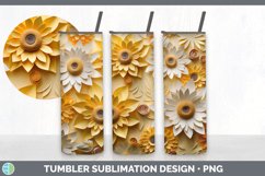 3D Paper Sunflower Flowers Tumbler | Bundle 20 oz Skinny Tum Product Image 6