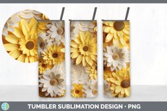 3D Paper Sunflower Flowers Tumbler | Bundle 20 oz Skinny Tum Product Image 7