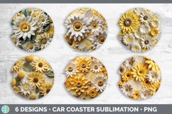 3D Paper Sunflower Flowers Car Coaster | Bundle Coaster Desi Product Image 2