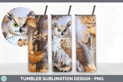 3D Paper Owl Bird Tumbler | Sublimation 20 oz Skinny Tumbler Product Image 2