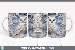3D Paper Owl Bird Mug Wrap | Sublimation Coffee Cup Designs Product Image 3