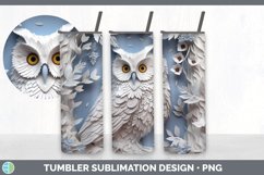 3D Paper Owl Bird Tumbler | Sublimation 20 oz Skinny Tumbler Product Image 3