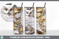3D Paper Owl Bird Tumbler | Sublimation 20 oz Skinny Tumbler Product Image 4