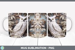 3D Paper Owl Bird Mug Wrap | Sublimation Coffee Cup Designs Product Image 5