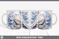 3D Paper Owl Bird Mug Wrap | Sublimation Coffee Cup Designs Product Image 6