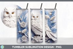 3D Paper Owl Bird Tumbler | Sublimation 20 oz Skinny Tumbler Product Image 6