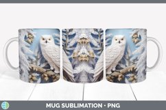 3D Paper Owl Bird Mug Wrap | Sublimation Coffee Cup Designs Product Image 7