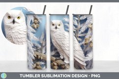 3D Paper Owl Bird Tumbler | Sublimation 20 oz Skinny Tumbler Product Image 7