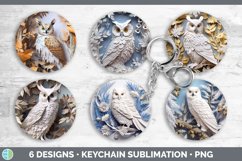 3D Paper Owl Bird Keychain | Sublimation Keyring Designs Bun Product Image 2