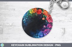 Chalkboard Rose Keychain Sublimation Keyring Designs Product Image 1
