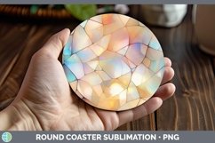Holographic White Round Coaster | Bundle Coaster Designs Product Image 2
