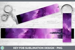 Purple Northern Lights Key Fob Sublimation Wristlet Designs Product Image 1