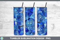 Blue Stained Glass Tumbler Sublimation 20 oz Skinny Tumbler Product Image 1