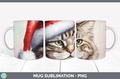 Christmas Cat Mug Sublimation | Coffee Cup Designs PNG Product Image 2