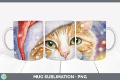 Christmas Cat Mug Sublimation | Coffee Cup Designs PNG Product Image 4