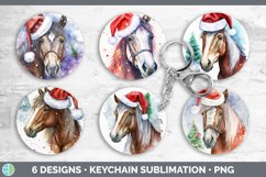 Christmas Horse Keychain Bundle | Keyring Sublimation Design Product Image 2