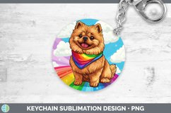 Rainbow Dogs Chow Chow Keychain Sublimation Keyring Designs Product Image 1