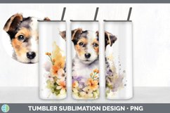 Watercolor Fox Terrier Dog Tumbler | Sublimation 20 oz Skinn Product Image 6