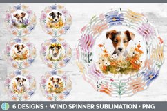 Watercolor Floral Dogs Wind Spinner Mega Bundle Sublimation Product Image 2