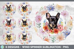 Watercolor Floral Dogs Wind Spinner Mega Bundle Sublimation Product Image 3