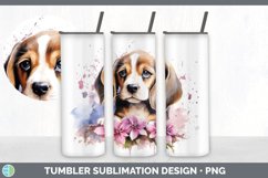 Watercolor Beagle Dog Tumbler | Sublimation 20 oz Skinny Tum Product Image 3