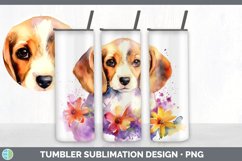 Watercolor Beagle Dog Tumbler | Sublimation 20 oz Skinny Tum Product Image 4