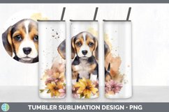 Watercolor Beagle Dog Tumbler | Sublimation 20 oz Skinny Tum Product Image 5