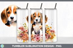 Watercolor Beagle Dog Tumbler | Sublimation 20 oz Skinny Tum Product Image 6