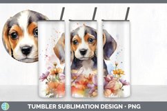 Watercolor Beagle Dog Tumbler | Sublimation 20 oz Skinny Tum Product Image 7
