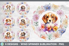 Watercolor Floral Dogs Wind Spinner Mega Bundle Sublimation Product Image 4