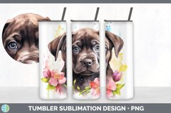 Watercolor Cane Corso Dog Tumbler | Sublimation 20 oz Skinny Product Image 2