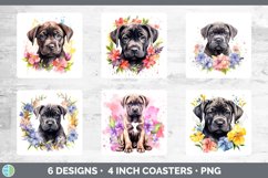 Watercolor Cane Corso Dog Square Coaster | Sublimation Coast Product Image 2